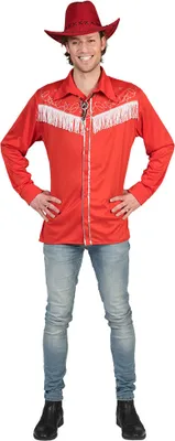 Produktbild von Cowboy Hemd Herren Jeans rot blau Western Größe: 52-54