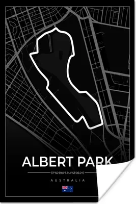 Produktbild von MuchoWow® Poster Rennstrecke - Formel 1 - Australien - Rennstrecke - Albert Park circuit - Schwarz 120x180 cm - Kunstposter