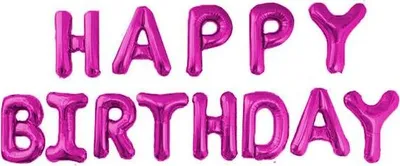 Produktbild von Folienballon Happy Birthday Girlande, pink, ca. 40 cm