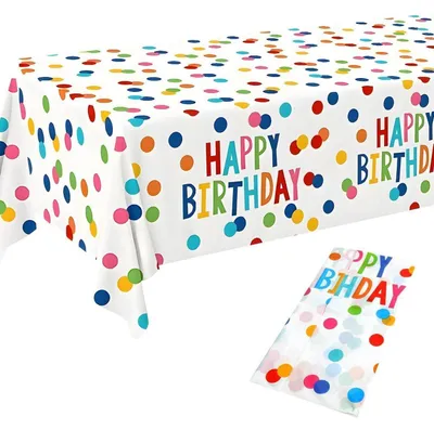 Produktbild von Tischdecke Geburtstag 137 x 274 cm, wiederverwendbar, abwaschbar, bunt, für Kindergeburtstag