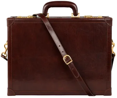 Productafbeelding van Leren Attachékoffer - Stijlvolle Laptoptas tot 15"