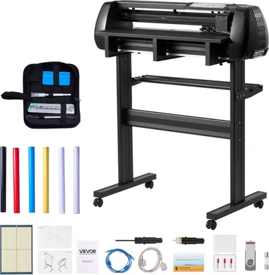 Produktbild von VEVOR Vinylschneidemaschine mit 72 cm max. Zufuhrbreite & Doppelklingen & LED-Anzeige, einstellbares Vinyl-Schneideplotter-Set mit Aufkleberbögen & Transferfolien & Signmaster-Software