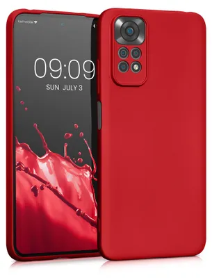 Produktbild von kwmobile Handyhülle für Xiaomi Redmi Note 11 / Note 11S Hülle - weiche Silikon Case metallisch schimmernd - Schutzhülle Cover - Metallic Dunkelrot