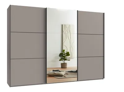 Produktbild von Schwebetürenschrank >indiana A< in SAHARAGRAU + SPIEGEL - 300x216x65cm (BxHxT)