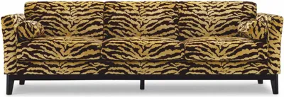 Produktbild von Casa Padrino Luxus Sofa mit Tiger Muster Gelb / Braun / Schwarz 239 cm - Wohzimmer & Hotel Möbel