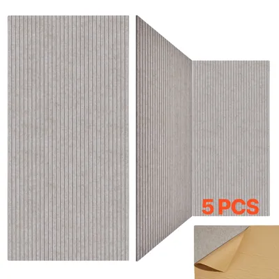 Obrázok produktu pre VEVOR 5 balení akustických panelov so samolepiacou páskou, 1200x600x10 m zvukovoizolačné penové panely, akustické stenové panely z polyesterových vlákien, pre domácnosť, štúdio, kanceláriu, divadlo, ťavu