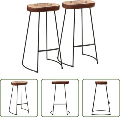 Produktbild von The Living Store Barhocker 2 Stk. Dunkelbraun 44x37,5x78 cm