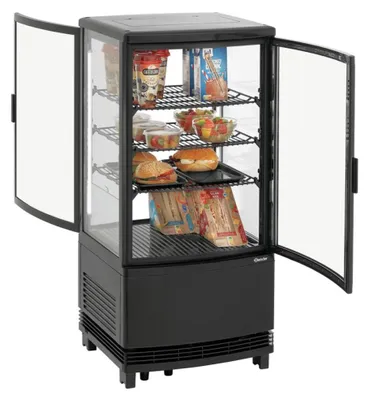 Immagine prodotto di Mini vetrina refrigerata da 75 litri a 2 porte, nera