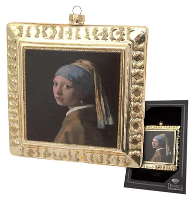 Produktbild von Krebs Glas Lauscha Weihnachtsbaumschmuck - Das Mädchen mit dem Perlenohrring - aus Glas - ca. 12,5 cm
