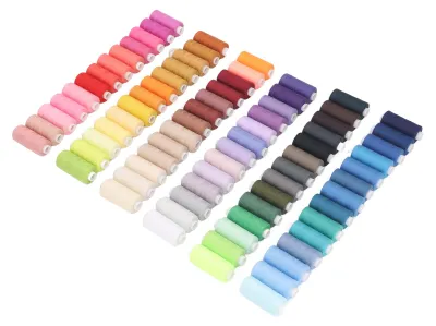 Nähgarn-Set, 400m, 80 Farben, Polyester, für Handnähen