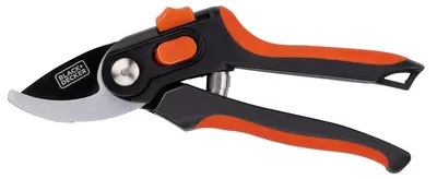 Produktbild von BLACK+DECKER Gartenschere 20,3 cm gehärtete Stahlklingen 13 mm Schnittstärke schwarz/orange