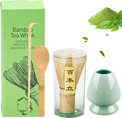 Produktbild von 4-teiliges Matcha-Besen-Set - komplettes Zubehörset für Matcha - 4 Stück