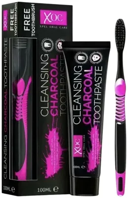 Productafbeelding van Xoc Cleansing Charcoal Tandpasta + Gratis Tandenborstel (1 set)