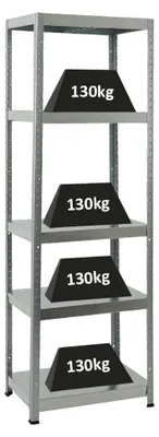 Image de Elzusha - Étagère de rangement en acier, dimensions 180x60x40 cm, capacité de charge de 130 kg