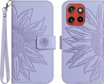 Produktbild von Motorola Edge 60 Neo Hülle - Coverup Sonnenblume Klapphülle mit Schlüsselband - Lavendel