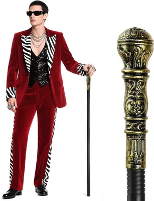 Productafbeelding van Driedelige scepter wand ronde hoofd personeel prop - Party Kostuum