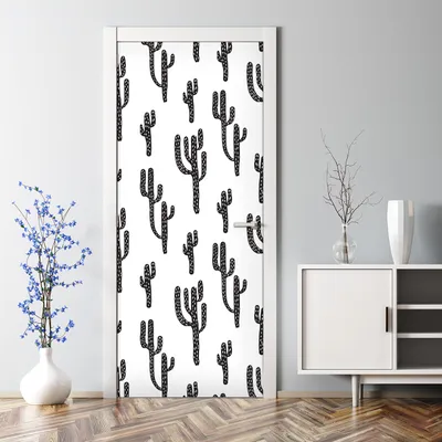 Produktbild von Dekorative Türaufkleber Raumdekoration selbstklebend Türposter Mexikanischer Kaktus 77 x 200 cm