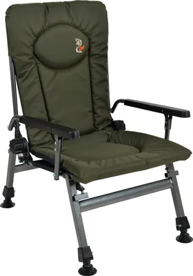 Produktbild von Angelstuhl F5R Deluxe, extra hoch, Karpfenangeln, Stahl, wasserdichte Polyestermatratze, Schaumstofffüllung, 110 kg Tragkraft, 6,7 kg, individuell verstellbar