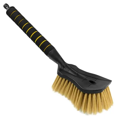 Image de Brosse douce pour lavage de voiture, 44 cm, jaune, avec raccord pour tuyau