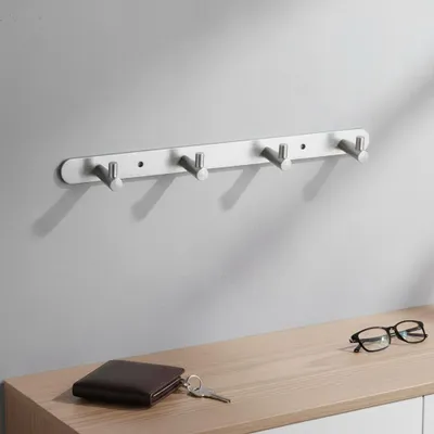 Produktbild von Garderobe 4 Haken Wandgarderobe Kleiderhaken Hakenleiste Türgarderobe Edelstahl