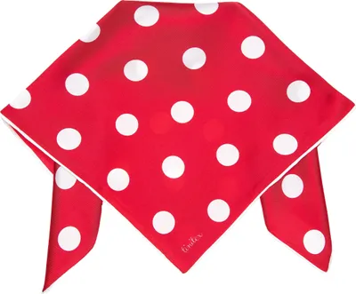 Produktbild von TINITEX Nickituch Halstuch rot gepunktet reine Seide 53x53 cm