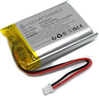 Image de Batterie au lithium polymère innCraft Energy 1200mAh 3.7 V, modèle 103040 avec connecteur 2P Molex 51021-020 1,25 mm Pitch