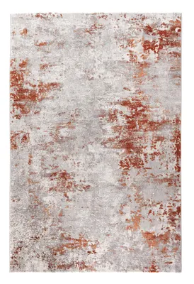 Imagen del producto de Alfombra Orvina, 300 x 250 cm, gris/rojo. Tacto suave como la seda. Fabricada con lana 100% de alta calidad y durabilidad
