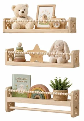 Immagine prodotto di Mensole a parete per bambini, set da 3 pezzi, 40 cm, libreria per cameretta