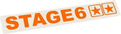 Obrázok produktu pre Nálepka s nápisom a logom STAGE6, 110 x 33 mm, oranžová