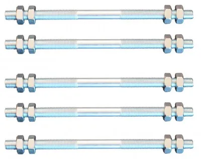 Produktbild von 5 Stück Gewindestange M6 Rechts - Links Gewinde 160 mm + 20 Muttern