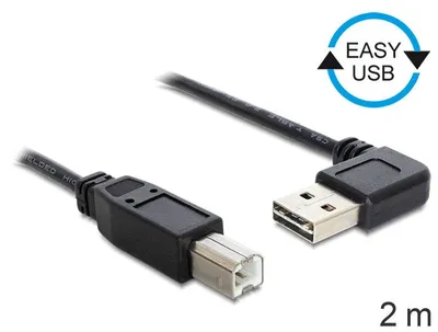 Imagen del producto de Delock 83375 DELOCK Easy USB Kabel A 90° -> B St/St 2.00m schwarz
