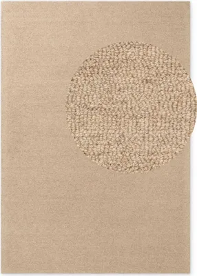 Produktbild von Elle Decoration Puristic Fine Bouclé Wollteppich Knots Beige