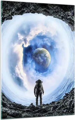 Produktbild von Bilder auf glas - Einteilig - Kosmos Planet - 50x70cm - Glasbilder - Wandbilder - Bilder - Kunstdruck - zum Aufhängen bereit - Wanddekoration aus Glas - Glas Bilder - Wandbild auf Glas - GPA50x70-4025