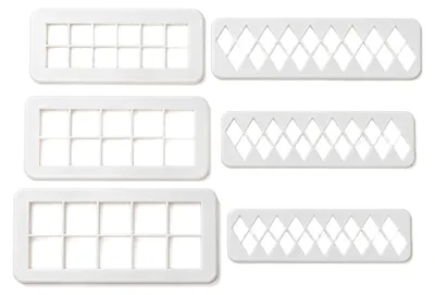6 Ausstechformen geometrische Formen, Kunststoff, weiß