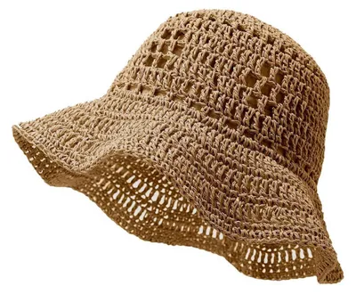 Produktbild von Strandhut Damen Strohhut faltbar Khaki Einheitsgröße