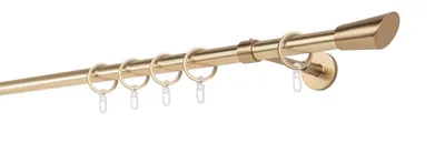 Produktbild von Gardinenstange Maß 20mm Rag 1-lauf Wand-Deckenträger 14cm Farbe: Messing-Matt, Größe: 230cm