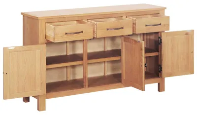 Obrázek produktu pro vidaXL Příborník hnědý 112 x 33,5 x 70 cm Dubový masiv
