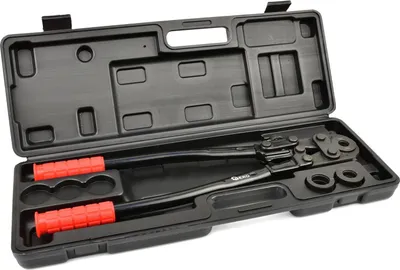 Immagine prodotto di Pinza crimpatrice idraulica manuale , kit pinza pressatrice per tubi PEX, PEX-AL-PEX, PB, alluminio e rame, con ganasce Geko