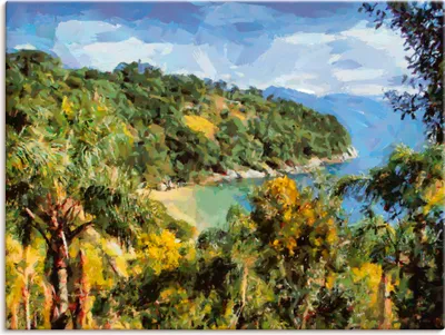 Produktbild von ARTland Leinwandbild Romantische Bucht II Größe: 60x45 cm