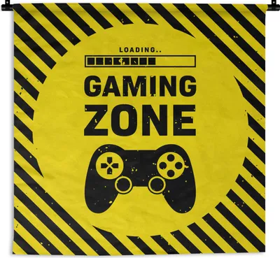 Produktbild von MuchoWow® Wandteppich Wandbehang Spiele - Zitate - Controller - Spielzone - Spiel 150x150 cm Tapisserie Dekoration Wandtuch - Wohnaccessoires - Modernes