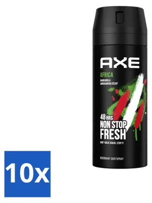 Produktbild von 10 x Axe Deodorant Bodyspray Africa - 150 ml - Vorteilspackung - 10 Stücke