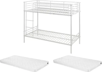 Produktbild von Etagenbett DUOTIS II - 2 × 90 × 190 cm - Weiß + Matratzen