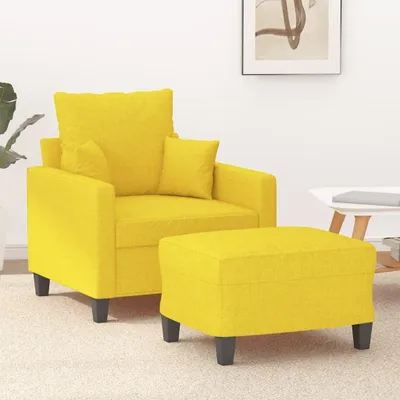 Produktbild von Hellgelber Sessel mit Hocker aus Stoff, 60 cm, 19.95 kg