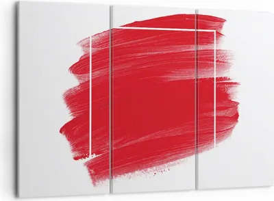 Produktbild von Bild auf Leinwand - Leinwandbild - 3 Teile - Rot Farben Stück - 105x70cm - Wand Bild - Wanddeko - Wandbilder - Leinwanddruck - Bilder - Wanddekoration - Leinwand bilder - Wandbild - CE105x70-5067