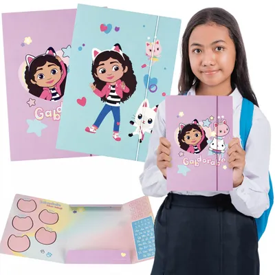 Produktbild von Gabby’s Dollhouse LAMINIERTE Schulmappe A4 mit Gummiband, LEHRMITTEL: Uhr STARPAK Einheitsgröße