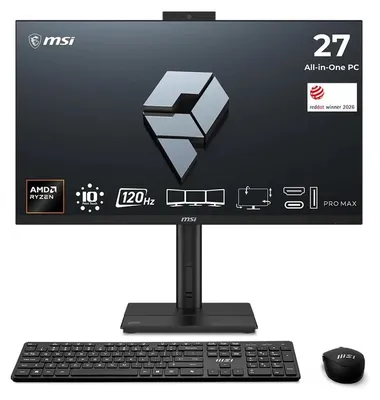 Produktbild von MSI PRO MAX 27P Z 8MG-016DE All-in-One PC 27" (68,6cm) FHD Display, AMD Ryzen 7 255, 16GB DDR5 RAM, 512GB M.2 SSD, AMD Grafik, Wi-Fi 6E, Bluetooth 5.3