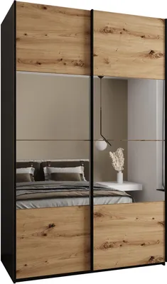 Produktbild von MEBLE KRYSPOL LUX 4 Schrank - 245,5x150x64cm - Schwarz, Artisan, Schwarz