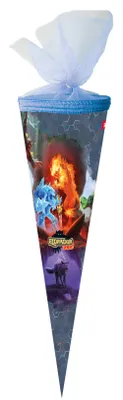 Produktbild von Nestler Schultüte 50cm rund Tüllverschluss mit Textilborte Schleich® - Eldrador® Creatures 2