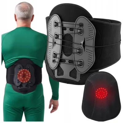 Immagine prodotto di FIT4MED | Fascia termica ortopedica a LED per la colonna lombare con elemento riscaldante USB-C – uso universale, 70–130 cm