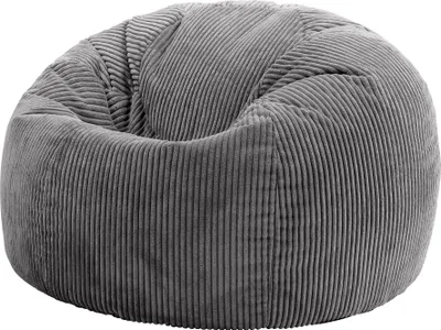 Produktbild von icon Klassischer Sitzsack Bean Bag, Cord Kuschelstuhl Sitzsäcke Für Das Wohnzimmer, Grau - Hergestellt in Deutschland
